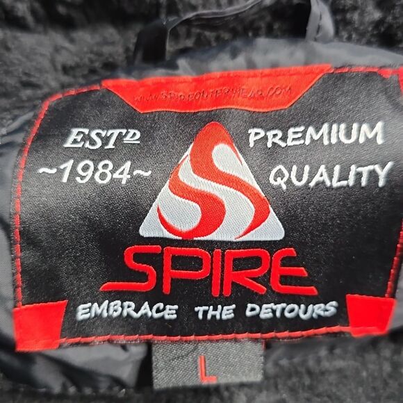 NWT Spire by Galaxy Men's Black Fleece Lined Hooded Puffer Coat Jacket Sz L - Picture 8 of 9